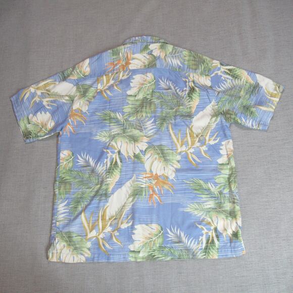 Tommy Bahama Shirt Mens Large Blue Island Zone Hawaiian Tropical Resort Camp - Picture 4 of 8